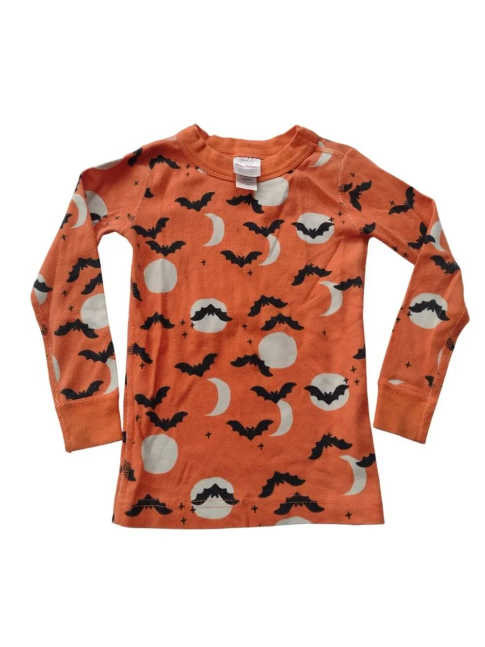 Hanna Andersson Kids Pajamas 4 Halloween Orange Print Organic Cotton Long Johns